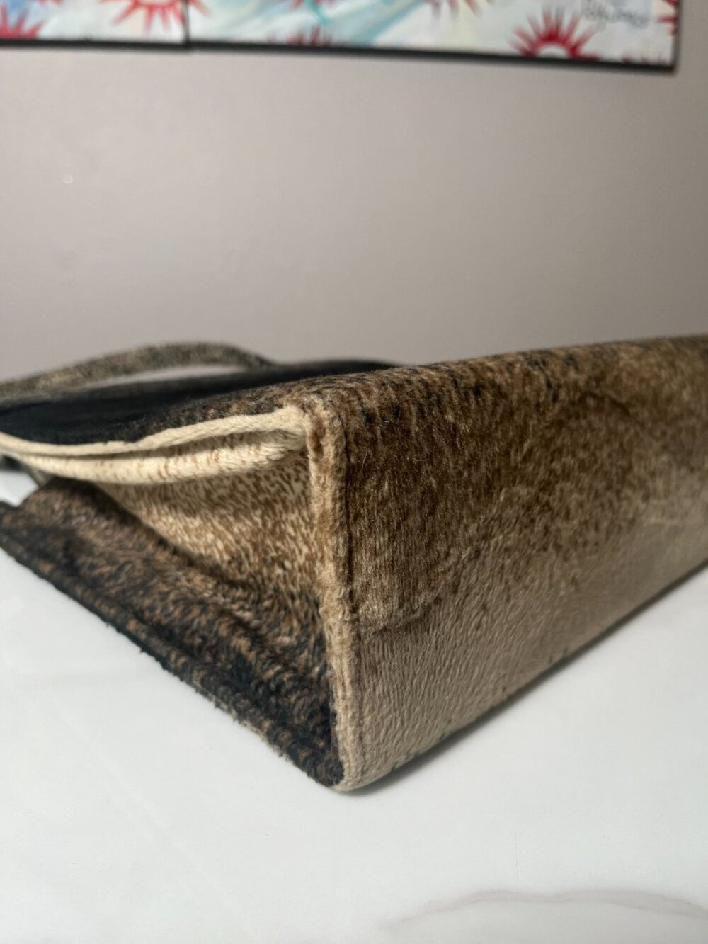 Kate Spade Limited Edition Felted Mohair/Wool Chevron Sam Tote Bag 90s Y2K RARE - Picture 7 of 14